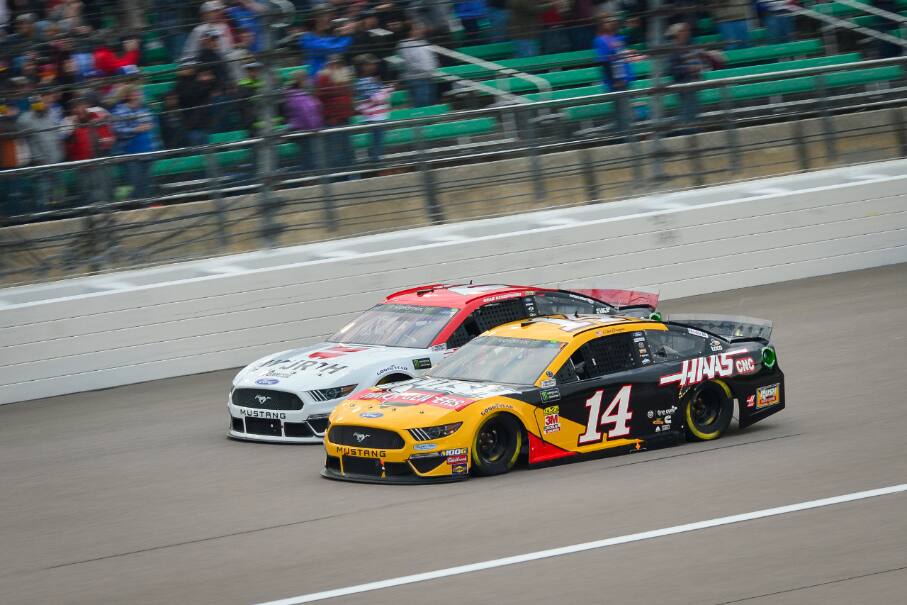 Stewart-Haas Racing's Clint Bowyer (14) ran near the front most of the night before finishing fifth. Stewart-Haas Racing's Clint Bowyer (14) ran near the front most of the night before finishing fifth.